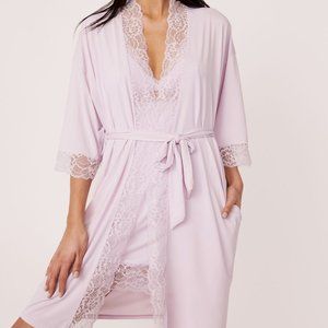 Lace Kimono Robe in Lilac